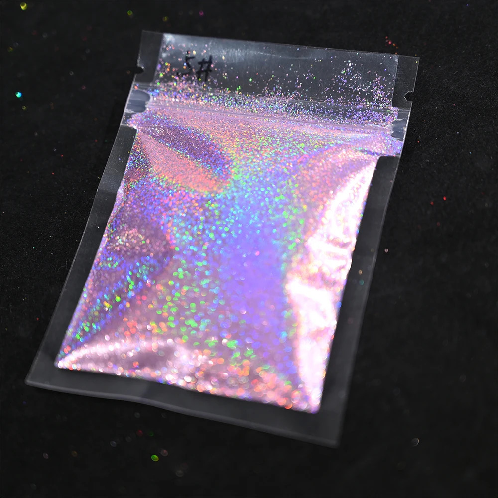 Laser Holographic Rainbow Nail Glitter 0.2MM Sparkly Nails Glitter Powder 10G5G Glitter Dust DIY Nail Art Decoration 241209