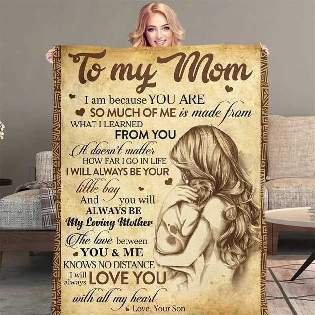 Gifts for Mom From Daughter Son Throw Blanket Sofa Couch Living Room Christmas Thanksgiving Mothers Days Gift Flannel FleeceXJ241210