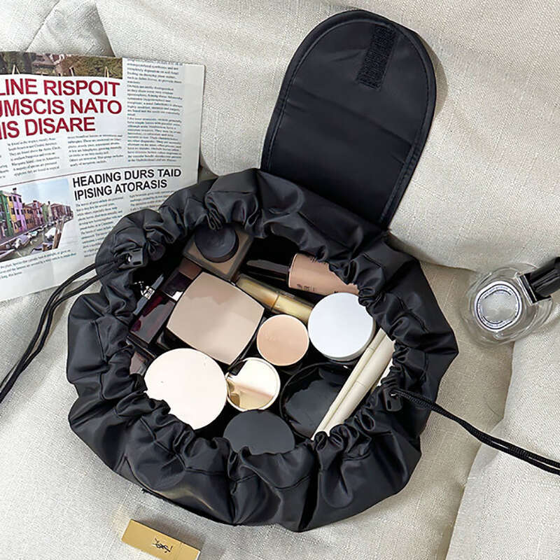 Women Drawstring Cosmetic Travel Storage Makeup Bag Organizer Female Make Up Pouch Portable Waterproof Toiletry Beauty Case