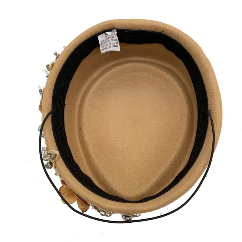 Cocktail Party 3D Flower Hat Charming Hat Church Hat 20s Flaps Womens Bowling Hat Theme Event Retro Headwear 241209