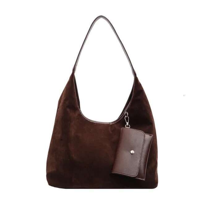 Designer's bag Fashion Solid Colors Zipper Large Capacity for Women New Autumn and Winter Commuting Shoulder Suede Tote Bag