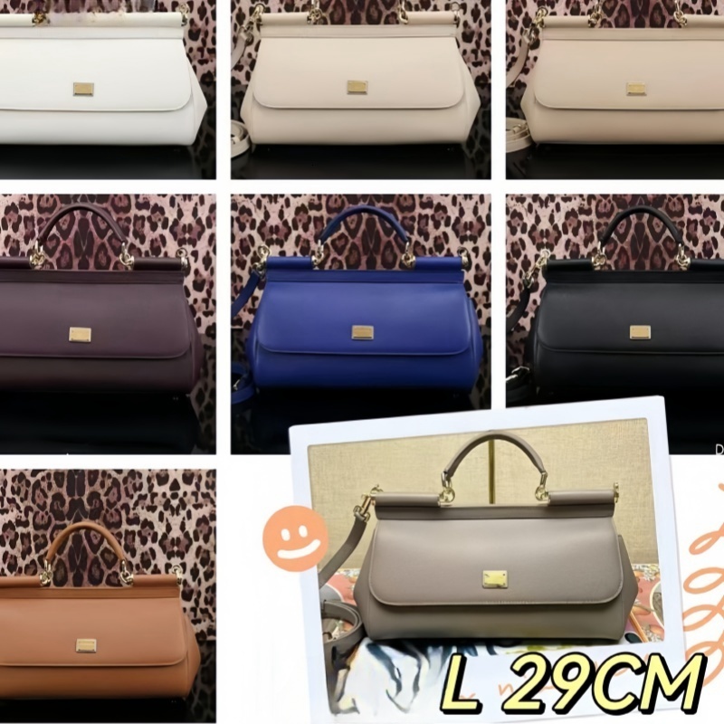 Mirror Quality Sicily Bags Women d g Top Handle Flap Genuine Leather Womens Cross Body Commuting Designer Bag Crossbody Handbag PC1P
