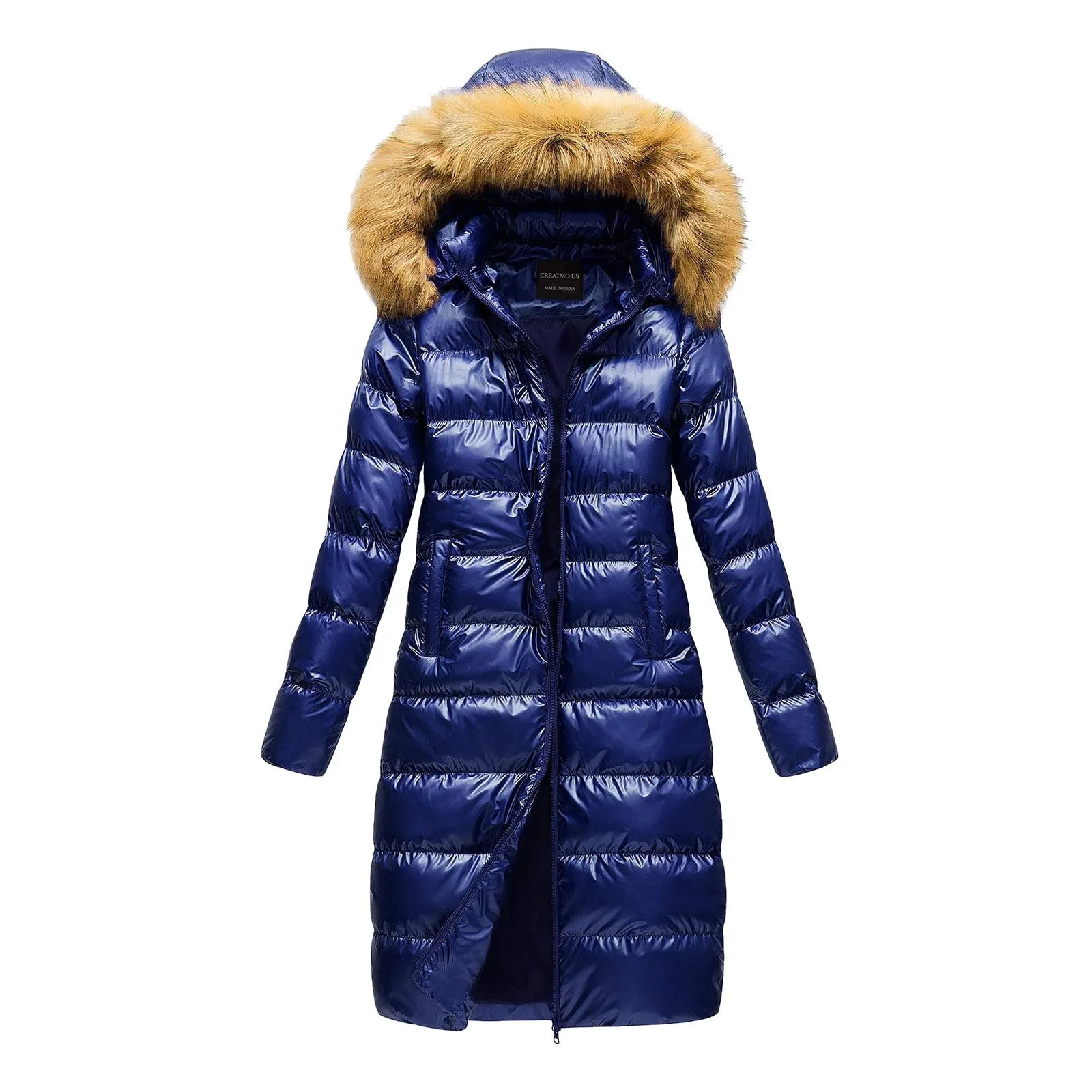 Winter faux fur collar detachable cover quilted jacket zipper solid color border womens plus size thin 241209