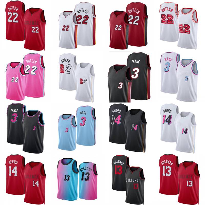 Jimmy Butler Tyler Herro City Basketball Jerseys Mens Dwyane Wade Bam Adebayo Shirt