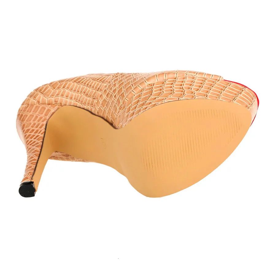 Peep Toe Platform High heels Pumps Women Shoes Sexy Pattern Shallow Party Shoes Work Comfortable Ladies Shoes 14cm 241209