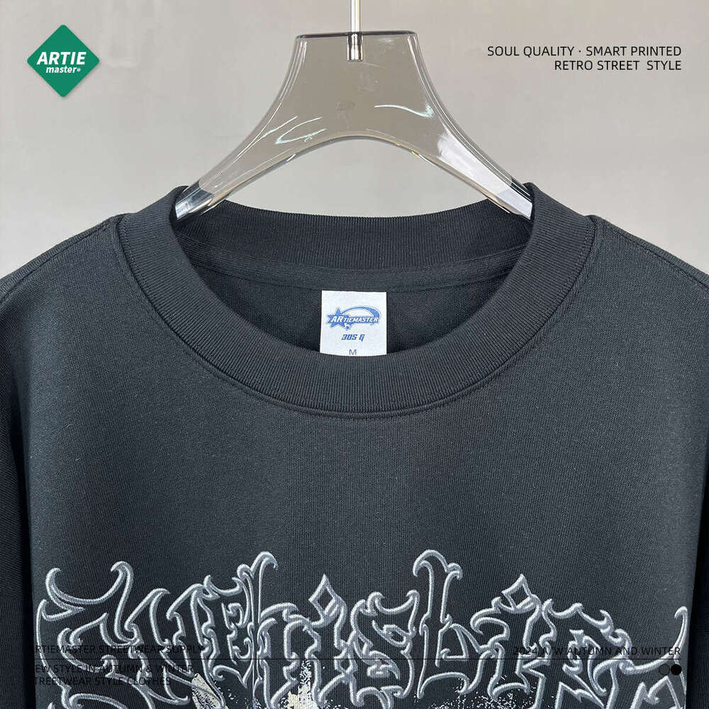 2024 Autumn New Trendy Brand Digital Direct Spray Fake Two Piece Printed Long Sleeve for Loose Bottom Men's T-shirt