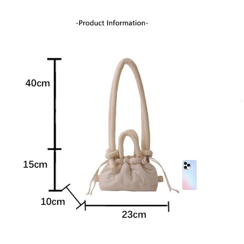 Fashion mini inflatable handbag womens shoulder bag nylon bottom bag cotton cross bag mini womens handbag241209bj