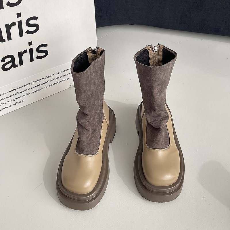 Women Boots:Short New Fashion Increased Height Popular Skinny Boots Thick Sole,Black/Beige/Khaki,Free shipping