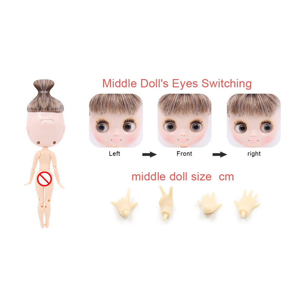 ICY DBS Blyth Middie Doll Joint Body 20CM Customized Nude doll or Full Set Includes Clothes Shoes DIY Toy Gift for Girls 241209