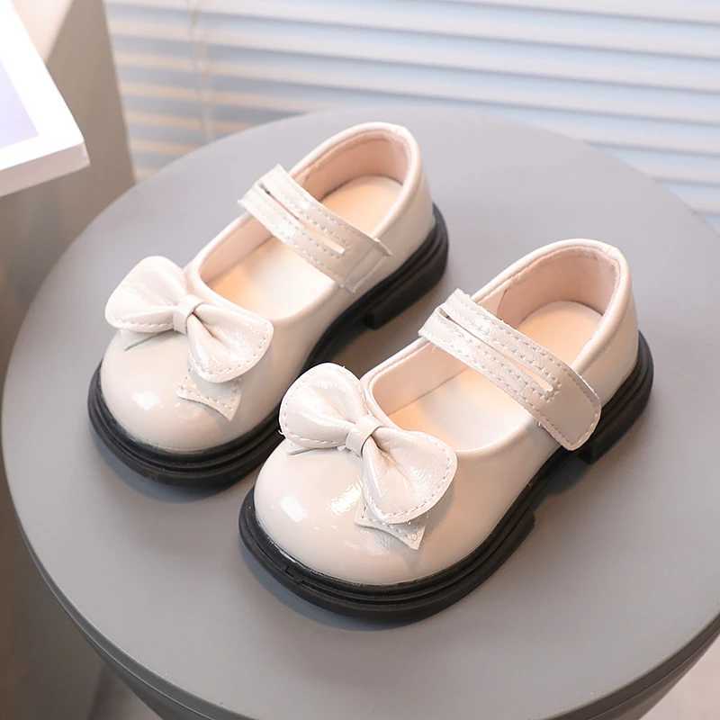 Little Girls Mary Janes Platform Shallow Autumn Sweet Children Leather Shoes Autumn Black Beige Round Toe Hook-loop Kids ShoesXJ241209