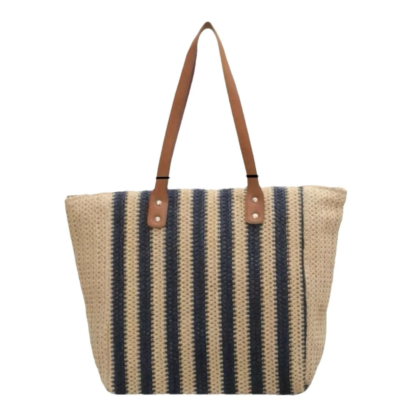 Womens Classic Straw Bag Summer Beach Shoulder Bag Womens Straw Bag Handbag Leather Shoulder Strap Hand Woven Wallet and Handbag 241205