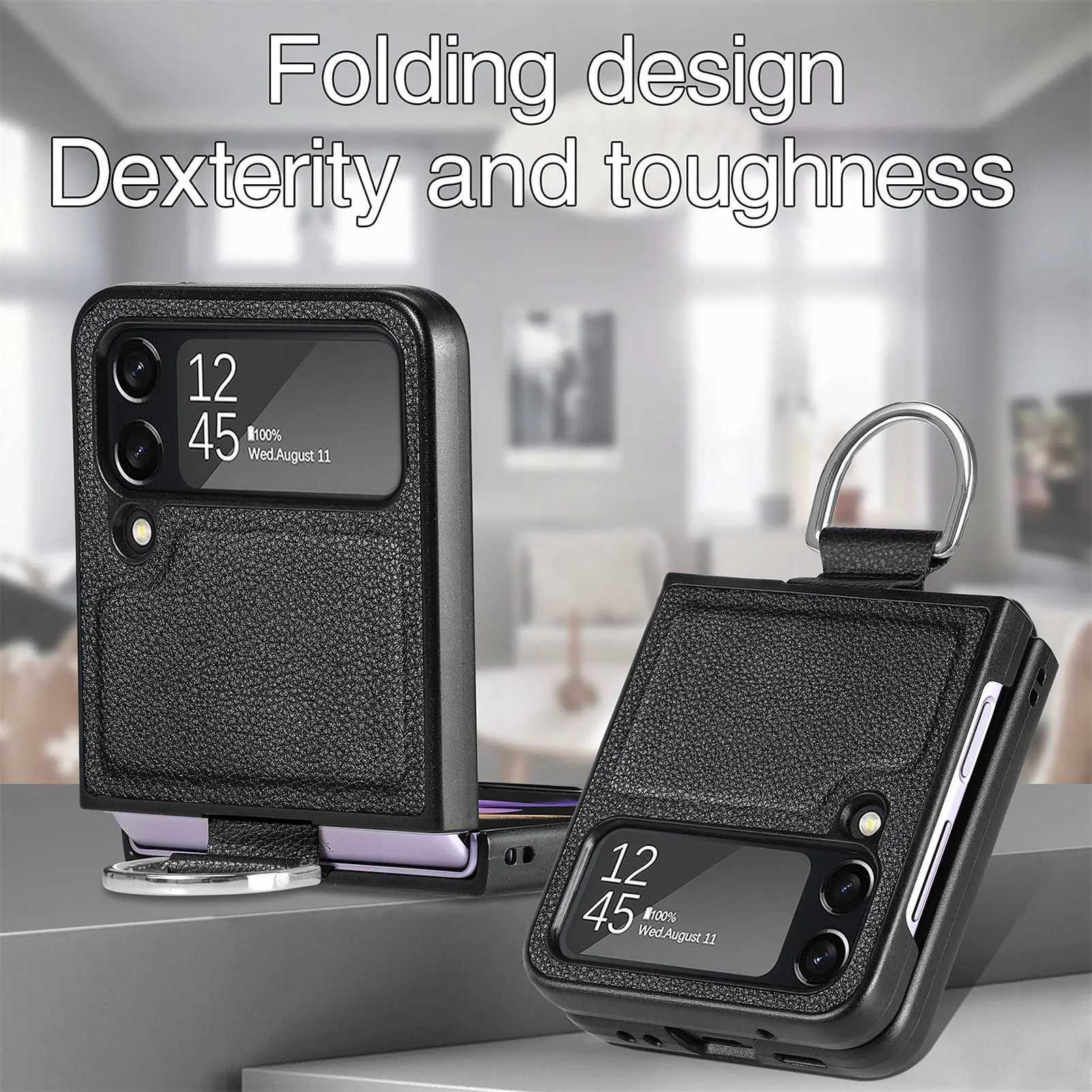 Hot Sale Suitable for Z flip 4 3 6 5 flip 6 flip 5 scratch resistant case suitable for Galaxy Z flip 4 3 5G flip 4 flip 3 leather accessories T241209