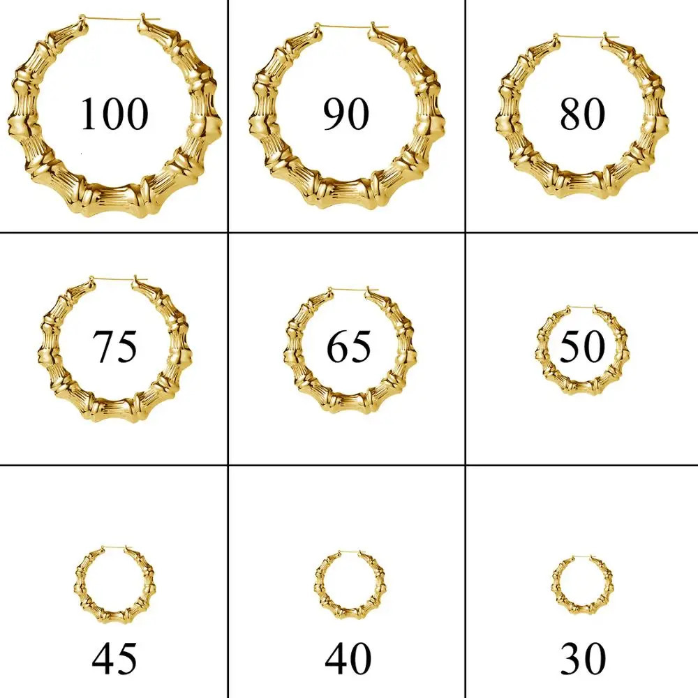 30mm-100mm custom bamboo hoop earrings customized name earrings bamboo style personalized earrings with text description hip-hop sexy 241209