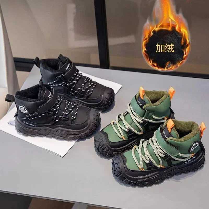 Children Keep Warm Sneakers for Girls Boys 2024 Winter New Fashion Korean Sle Soft Anti-slippery Versatile Casual Sports ShoesXJ241209