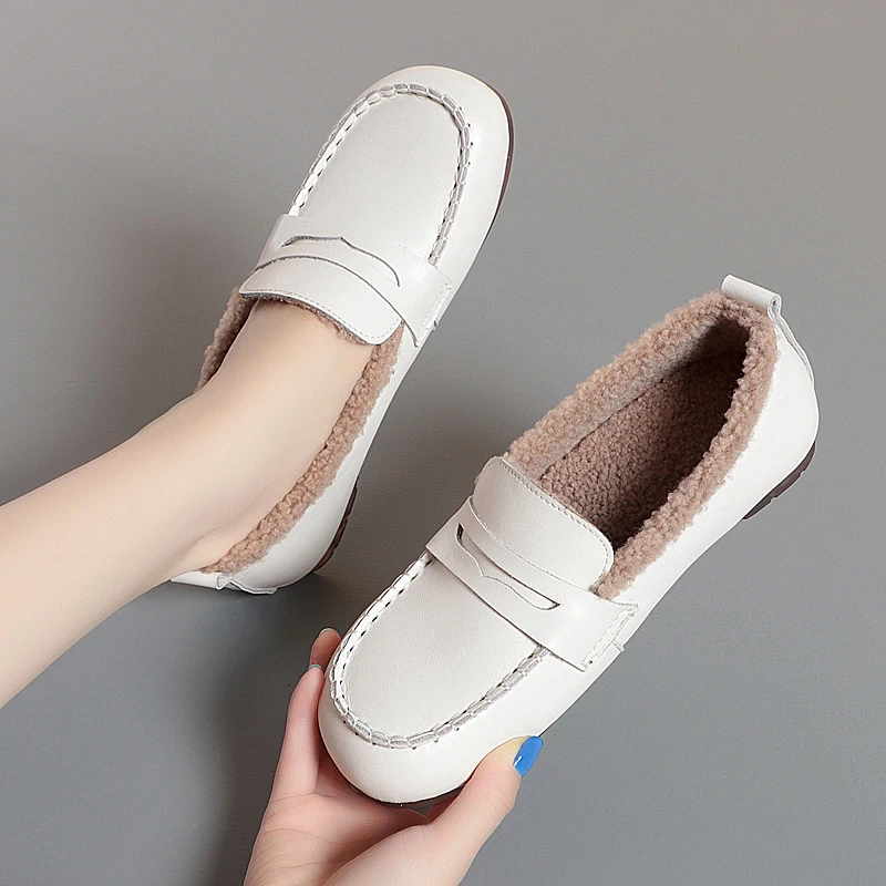 AIYUQI Women Loafers Autumn New British Style Women Flat Shoes Genuine Leather Casual Large Size Shoes Ladies