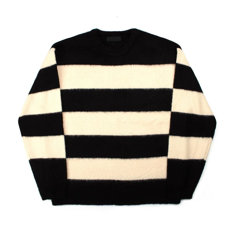 Striped Sweaters Men Autumn Korean Style Loose Slouchy Harajuku Long Sleeve Knitwear Allmatch High Street Males Pullovers Daily 241209