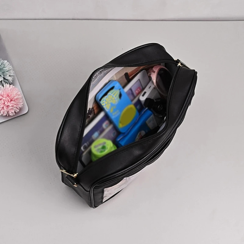 Japanese Harajuku Ita womens bag PU transparent pocket Itabag high school girl uniform JK cross body shoulder bag241209bj