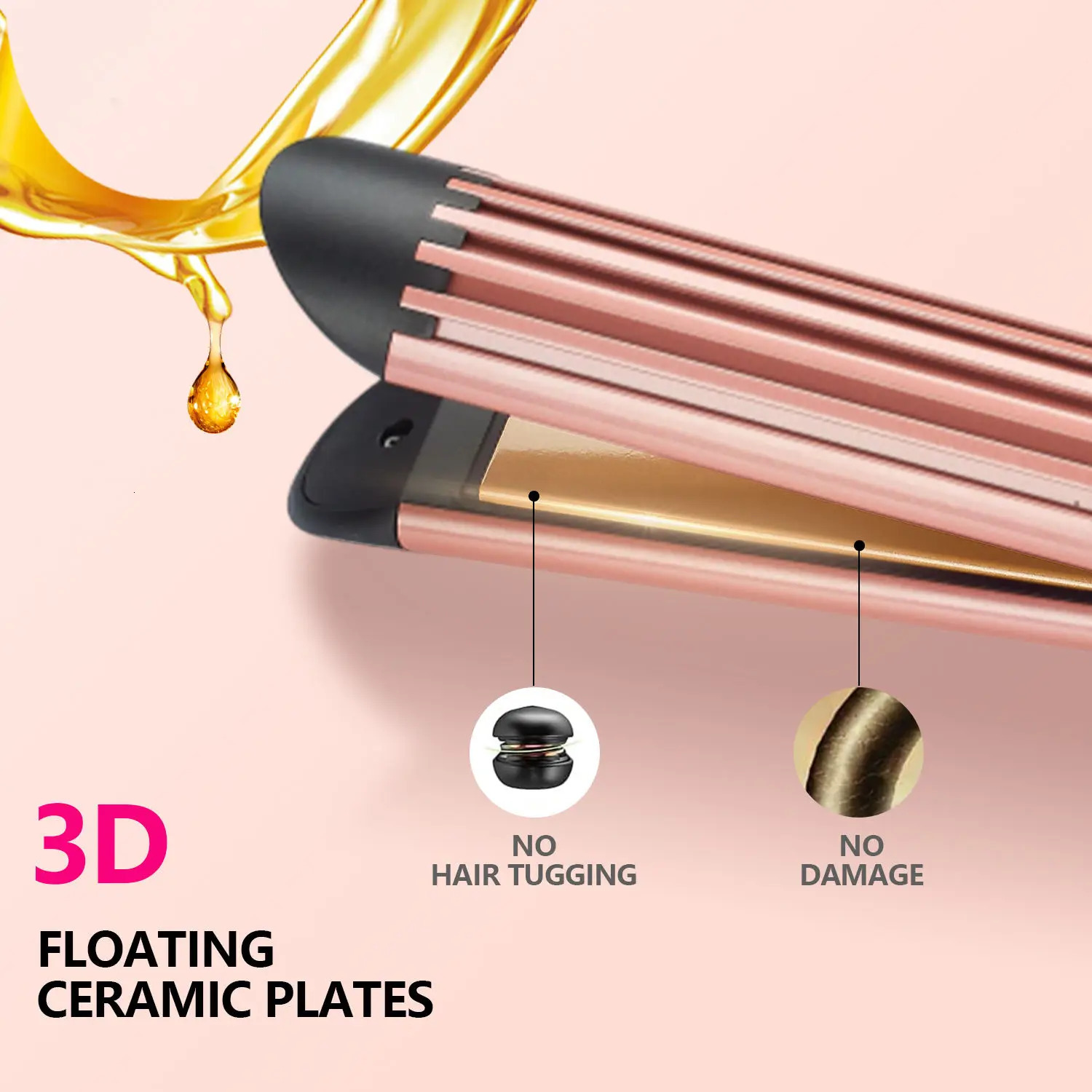 Professional Hair Curler with Cooling Air 2 in 1 Ceramic Flat Iron Air Flow Electric Comb Hair Straightener Air Curling Iron 241209