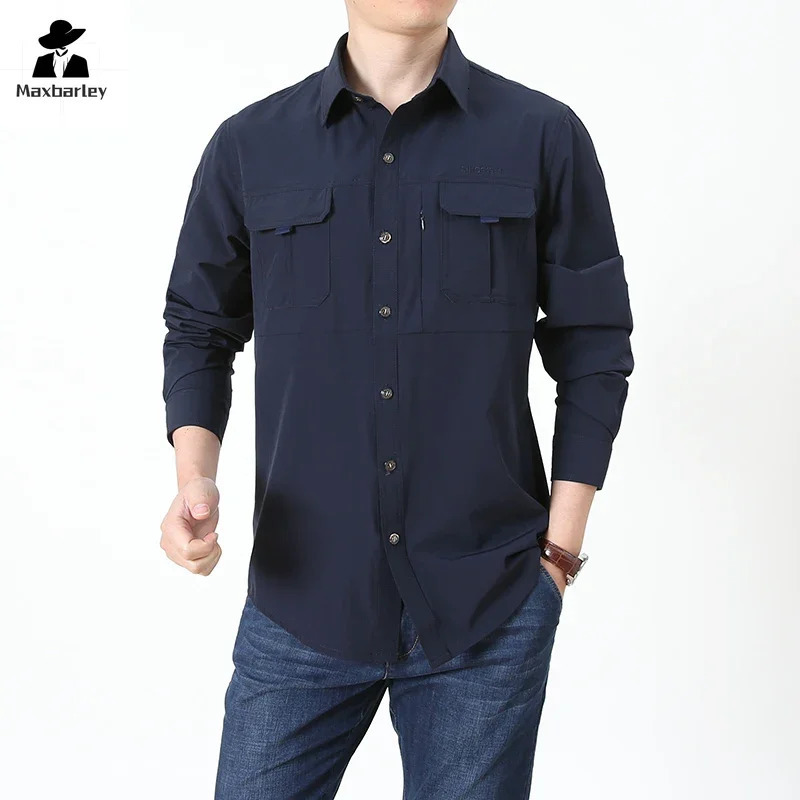 Summer jacket Upf 50sun protection fishing shirt mens quick drying long sleeved mesh breathable hiking cargo 241209