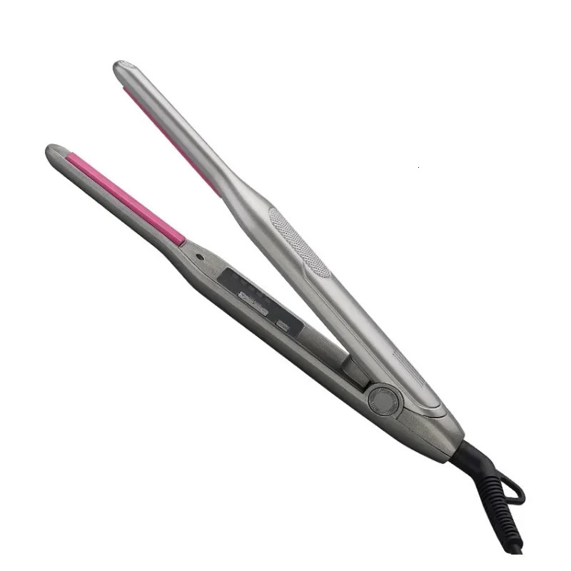 Mini Hair Curler Pencil Hair Straightener 2 in 1 Ceramic Thinnest Narrow Flat Iron with LED Display for Short Beard and Hair 241209