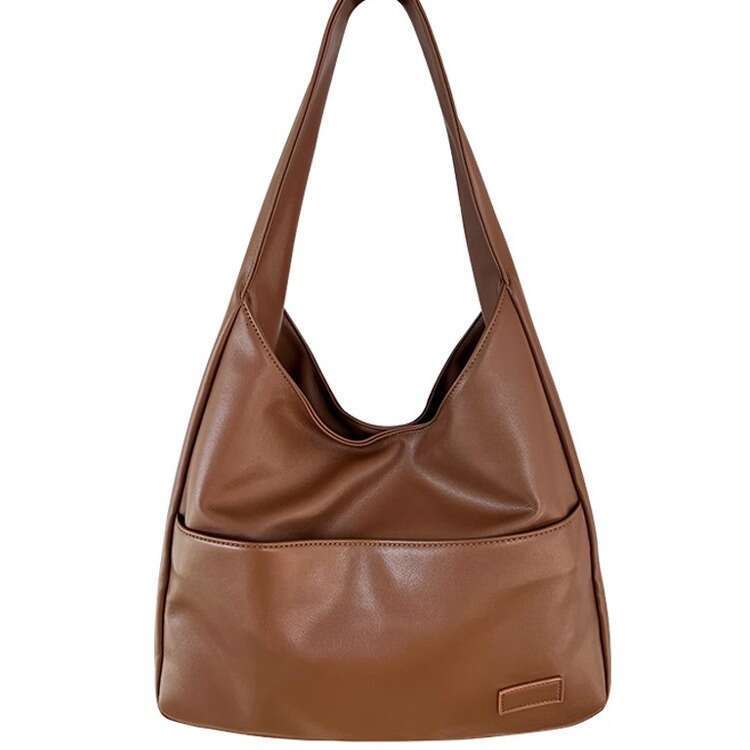 Wholesale Large Capacity New Autumn And Winter Soft Leather Bucket Commuting Tote Bags, College Student Shoulder Bags