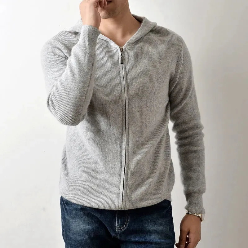 autumn and winter simple solid knitted cardigan mens fashion casual top 241205