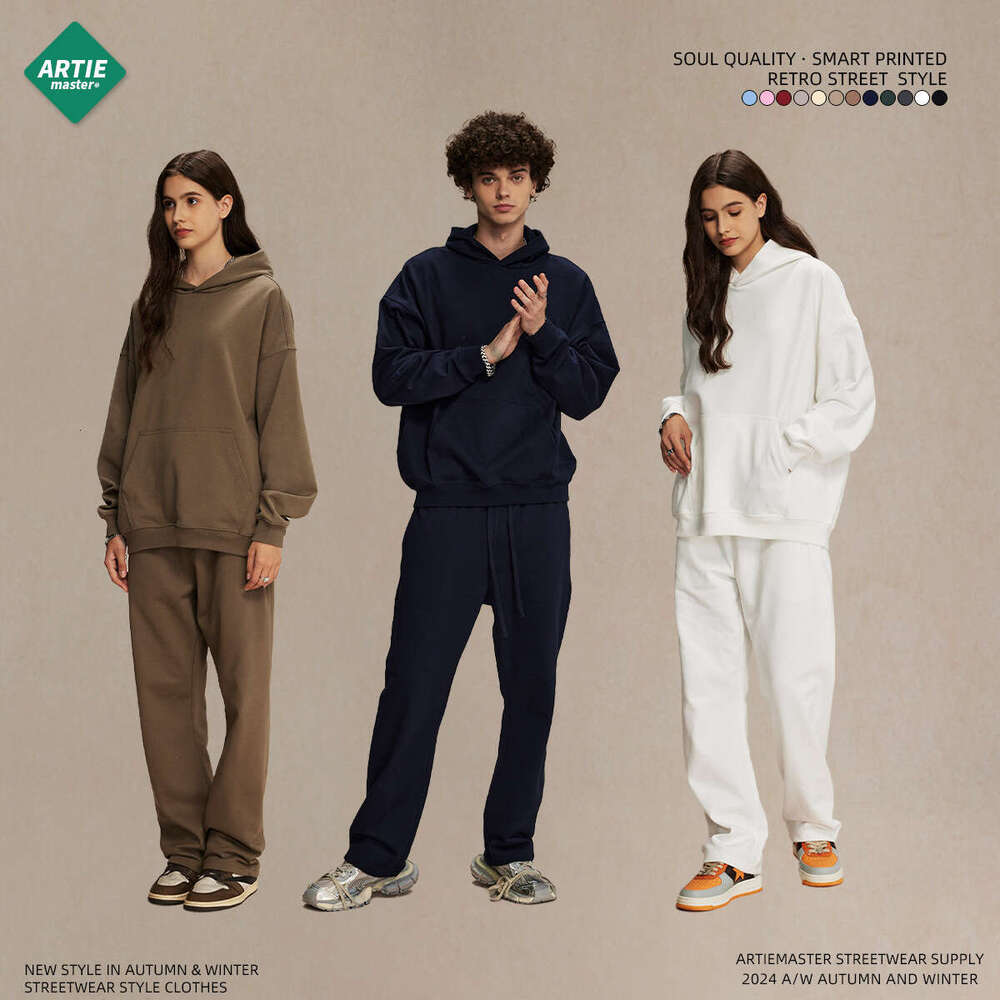 2024 New Product Heavy Weight 430g Woolen Hoop Hoodie High Quality Trendy Brand Men's and Women's Hoodies