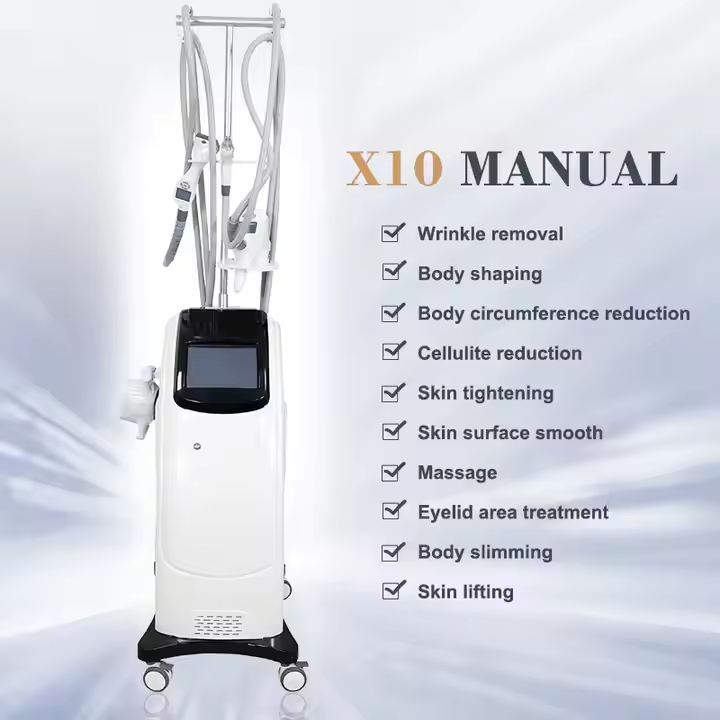 X10 Rolling Vacuum Suction Massager 4 Handles Shape Vacuum Roller RF Face Lift Massage 40k Cavitation Cellulite Reduction Body Slimming Sculpting Mach