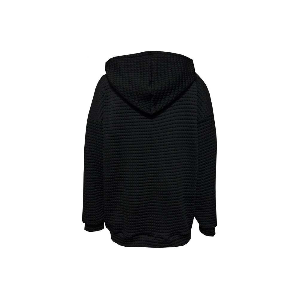 Europe The United States Plus Size Spring And Autumn New Solid Color Letter Hooded Pocket Sweatshirt