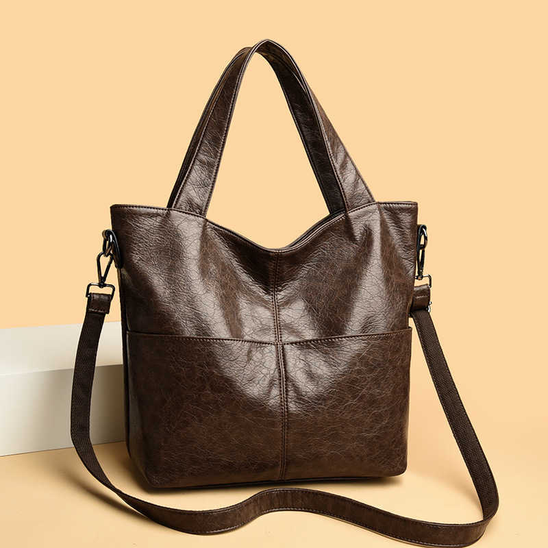 Women's Bag Urban Simple Handheld Large Capacity Mom Bag Soft Leather Single Shoulder Crossbody Bag 241215