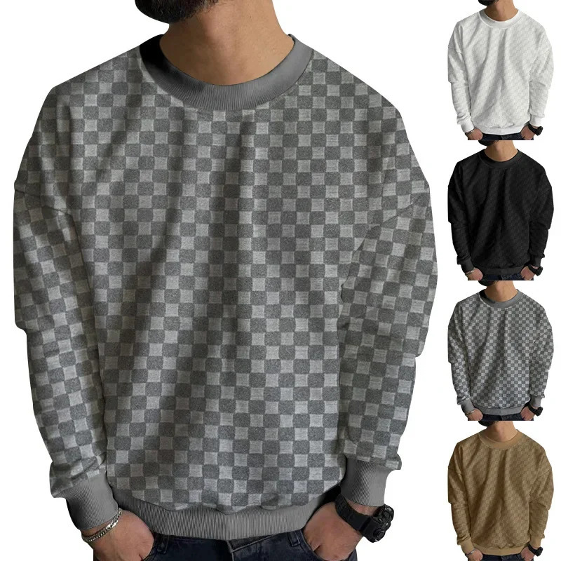 Mens long sleeved casual Pulleys autumn and winter sportswear mens flat bottomed sportswear 241205