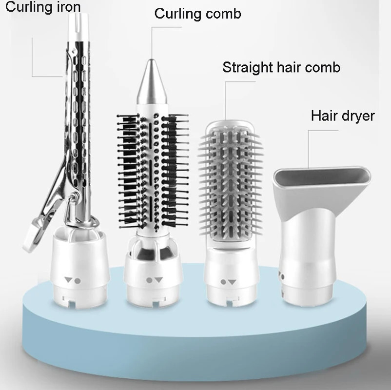 Professional 4 in 1 Multifunction Hair Dryer Curler Curling Straightener Comb Iron Brush Electric Styling Tools 241209