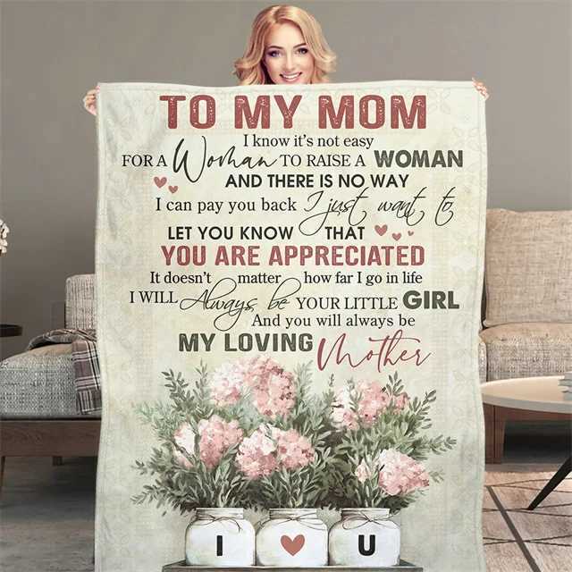 Gifts for Mom From Daughter Son Throw Blanket Sofa Couch Living Room Christmas Thanksgiving Mothers Days Gift Flannel FleeceXJ241210