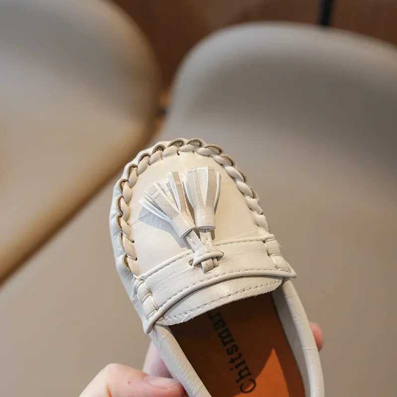 Children Slip-on Shoes Little Kids Boys Loafers Children Soft Leather Shoes Cute Tassel Fringe Girls Moccasins Flat ShoesXJ241209