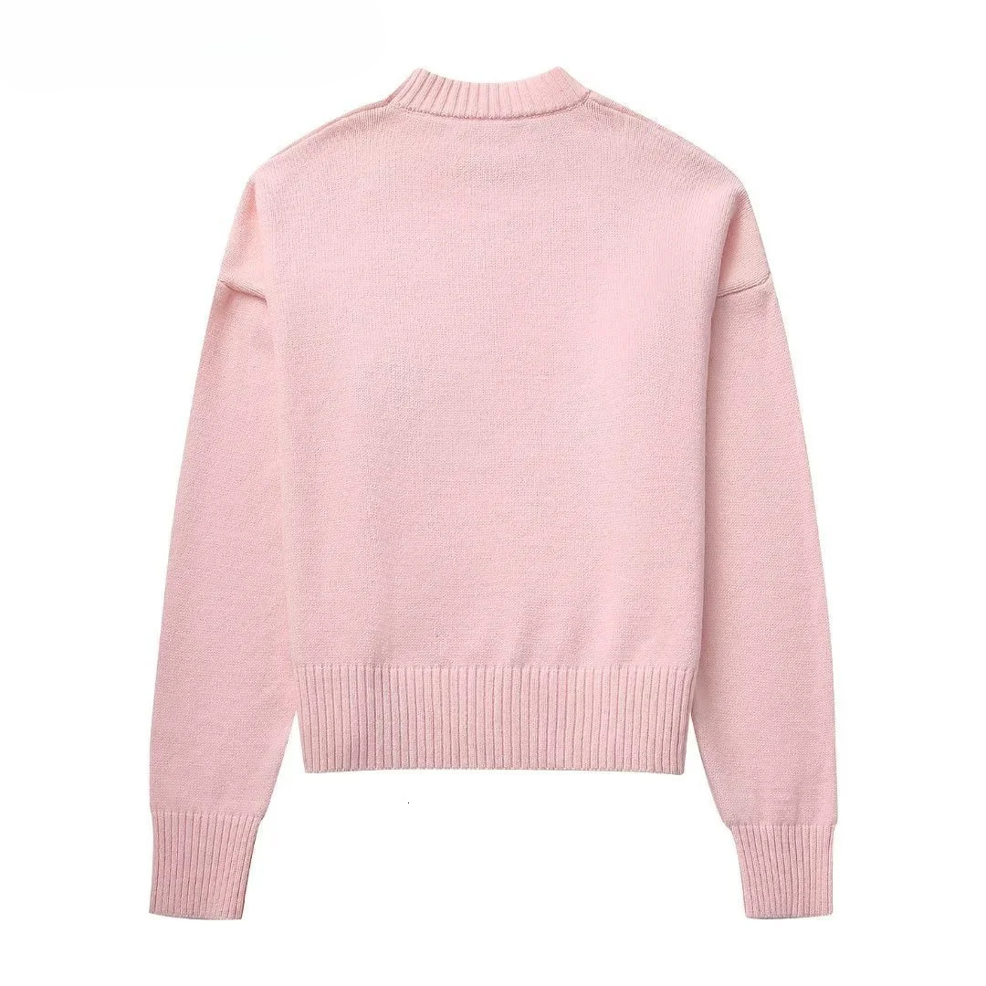 Women Long Sleeve Round Neck Solid Sweaters Autumn Streetwear Knit Basic Pullover Knitwear Loose Elegant Jumper Female Tops