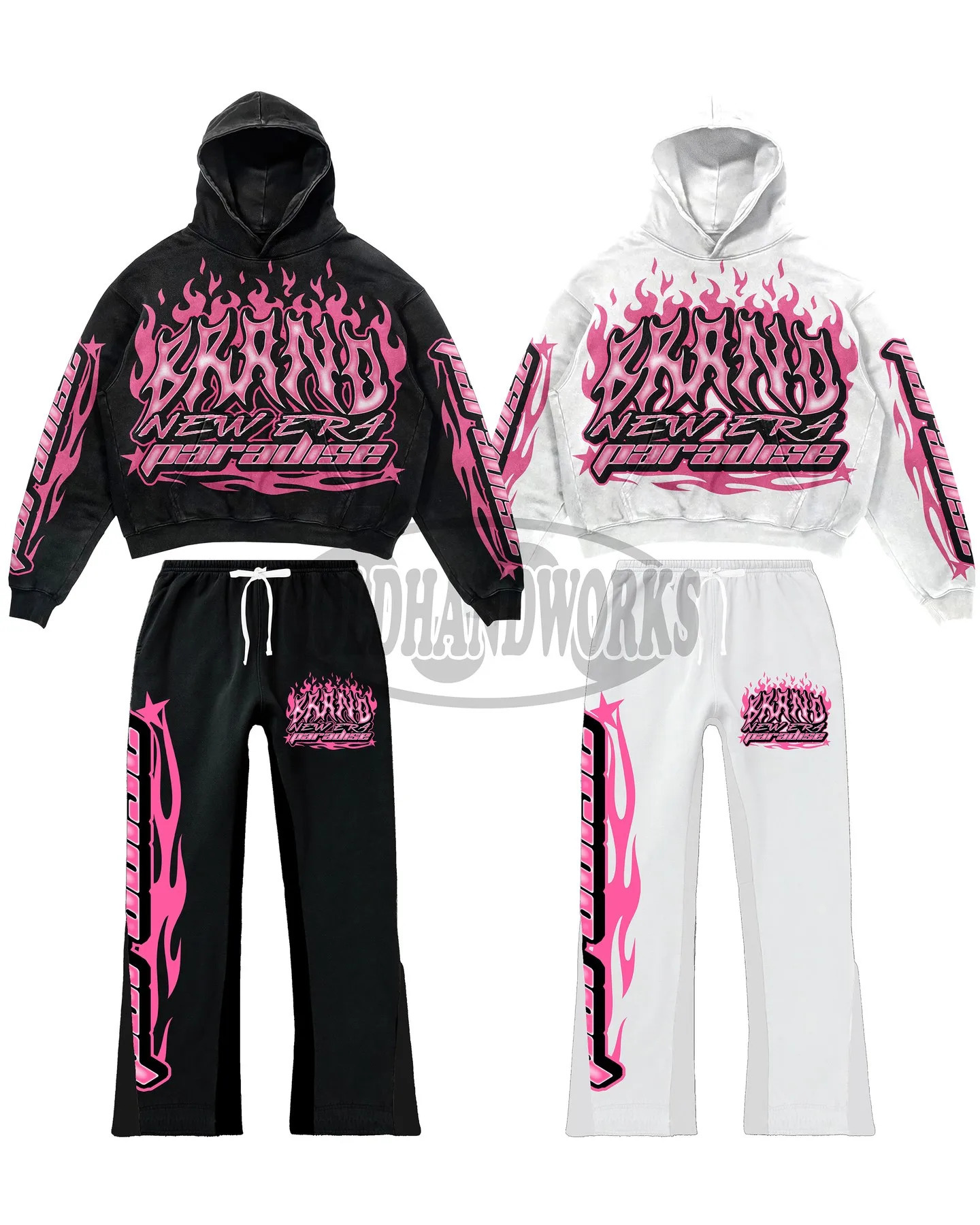 Hip Hop Autumn Winter Set Punk Print Hoodies Women Y2k Tops Harajuku Tracksuit Men Pants Streetwear Couples Gothic Clothes 241209