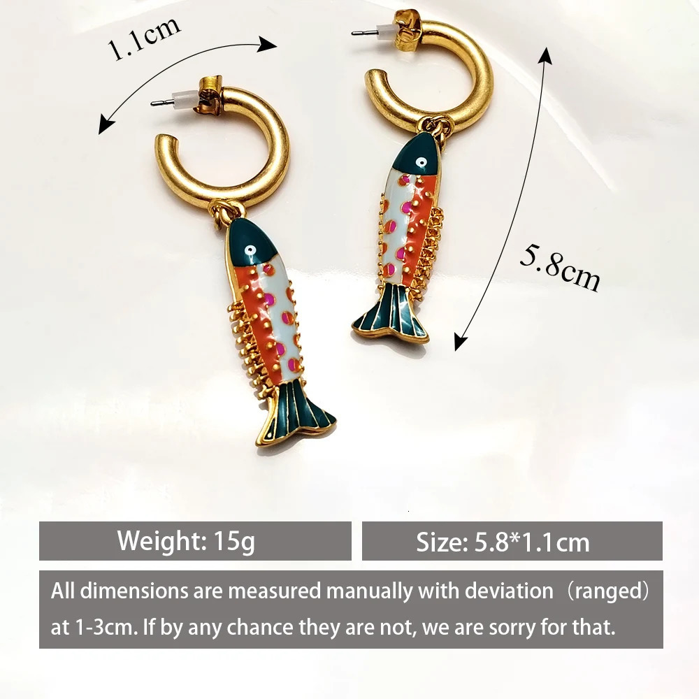 Womens Earrings Bohemian 2025 Trend Devil Killer Perforated Mermaid Y2k Accessories Jewelry Cute er 241209
