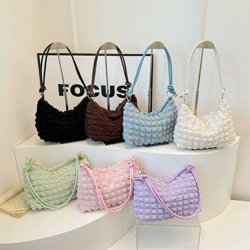 Fashionable retro plain weave womens underwear bag textured shoulder cross body bag retro womens shopping handbag Z241210