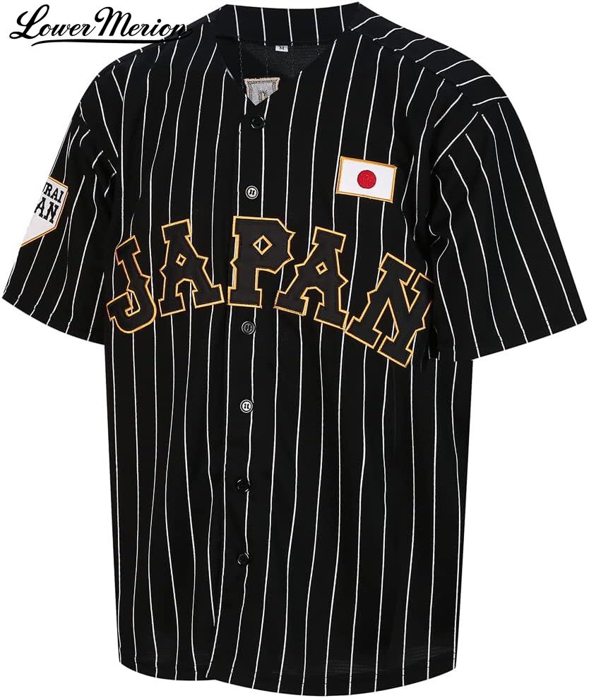 Mens Ohtani 16 ed Japan Baseball Jerseys White Black Pinstriped Shirts Free shipping