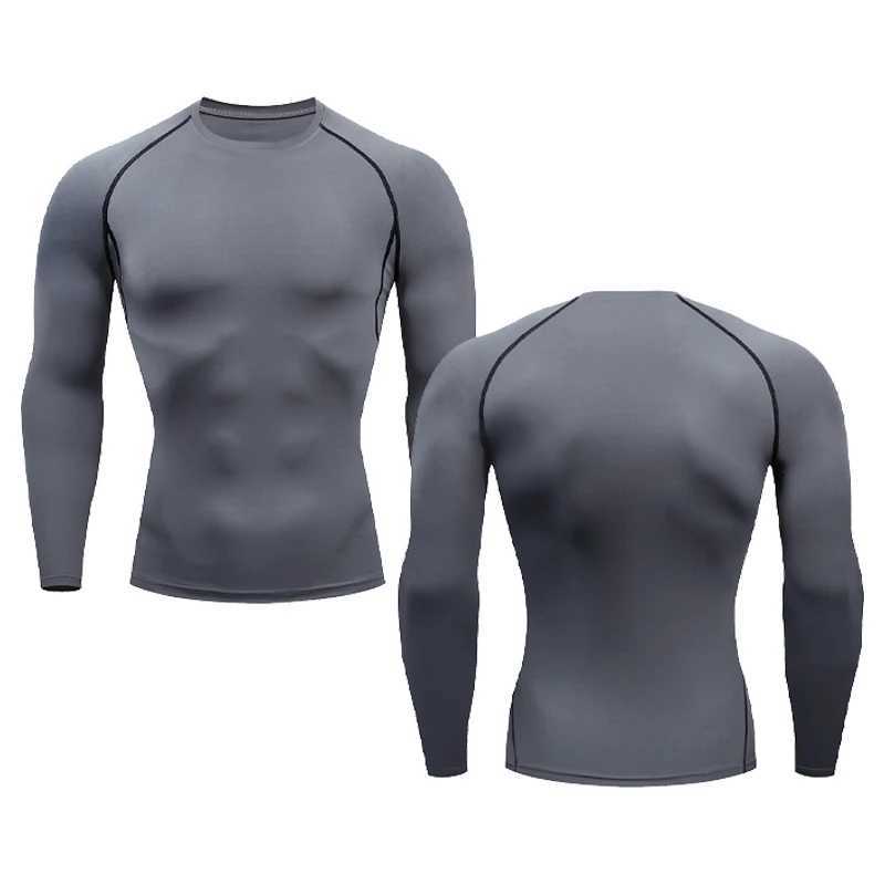 Mens compression shirt long sleeved exercise gym T-shirt running top cool dry sports bottom layer sports bra W241210