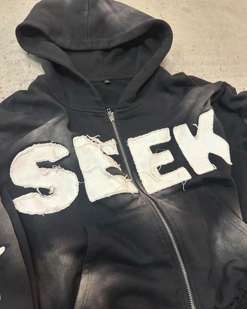 Y2K American Trend Letter Five-pointed Star Patch Embroidery High-quality Hoodie Female Beautiful Joker Fashion Hip Hop Top 241210