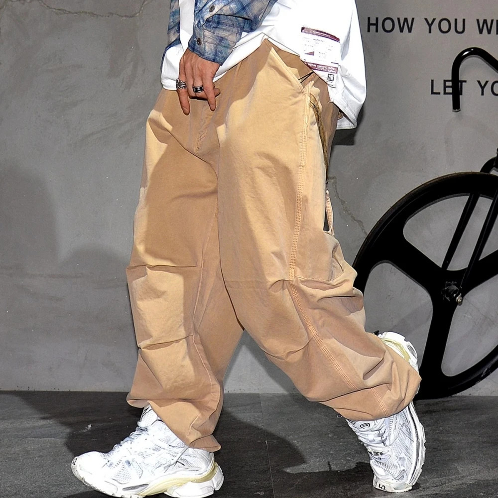 Korean Fashion High Quality Cotton Cargo Pants Mens Clothing Streetwear Baggy Pants Plus Size Vintage Casual Khaki Trousers Male 241209