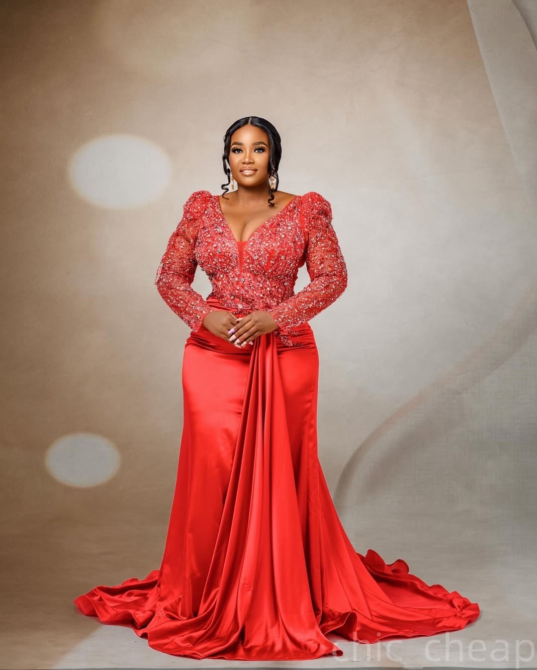 Red Mermaid Prom Dresses 2025 Rhinestones Beaded Lace Satin Evening Formal Party Second Birthday Engagement Gowns Plus Size Dress For Special Occasion
