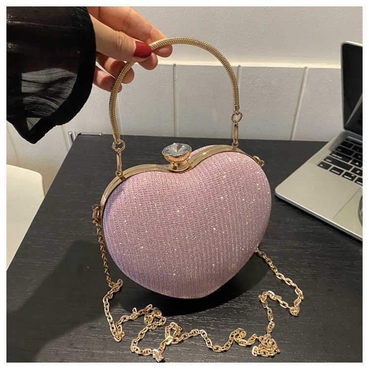 Advanced Mini Bag for Women Autumn Winter New Trendy Fashion Chain Crossbody Bag Handheld Peach Heart Bag