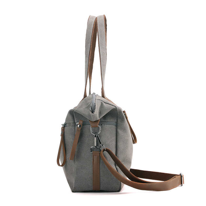 versatile minimalist new single shoulder crossbody large capacity contrasting color tote canvas bag 241215