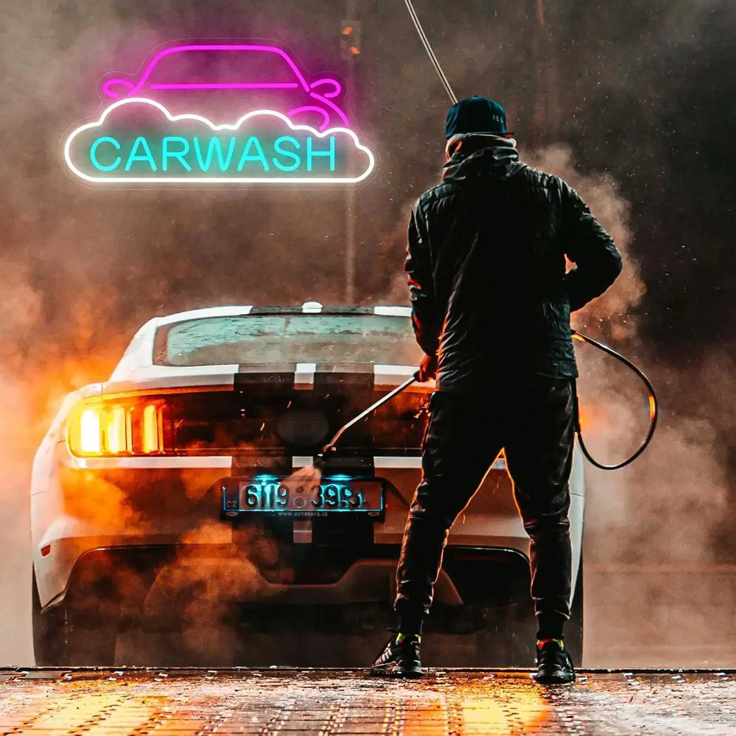 Car wash neon light design car service LED neon light logo suitable for car repair shops or car modification USB X241210