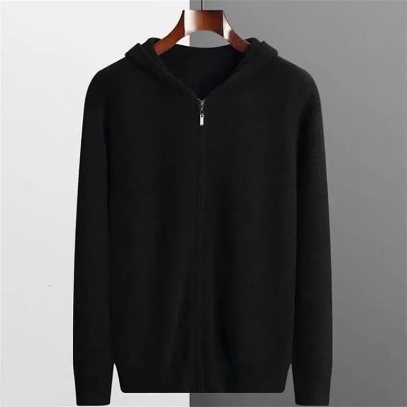 autumn and winter simple solid knitted cardigan mens fashion casual top 241205