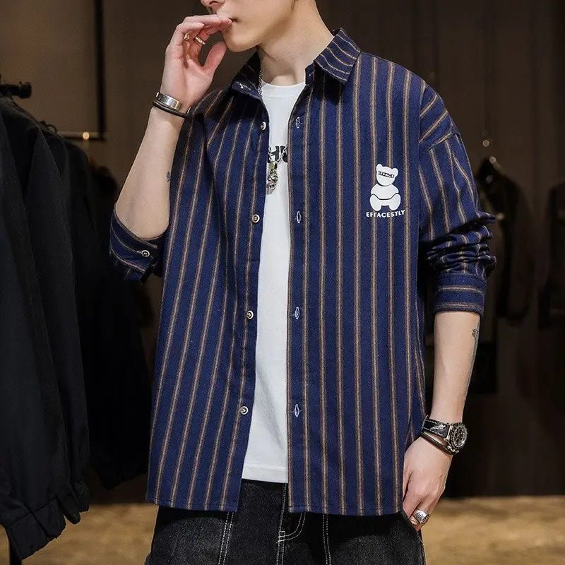 Long sleeved mens shirts and shirt merchandise clothing pocket plain weave tops ious buttons fashionable 2024 vintage 241209