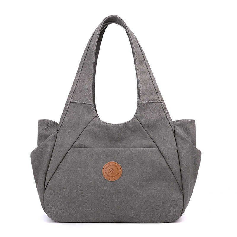 Shoulder Bag Women's Bag Trendy Versatile Simple Fashion Korean Edition Large Capacity Handheld Solid Color Canvas Bag 241215