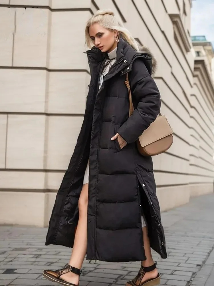 2023 Xlong hooded Parkas fashionable winter jacket for womens casual thick cotton windproof and warm quilted 241212